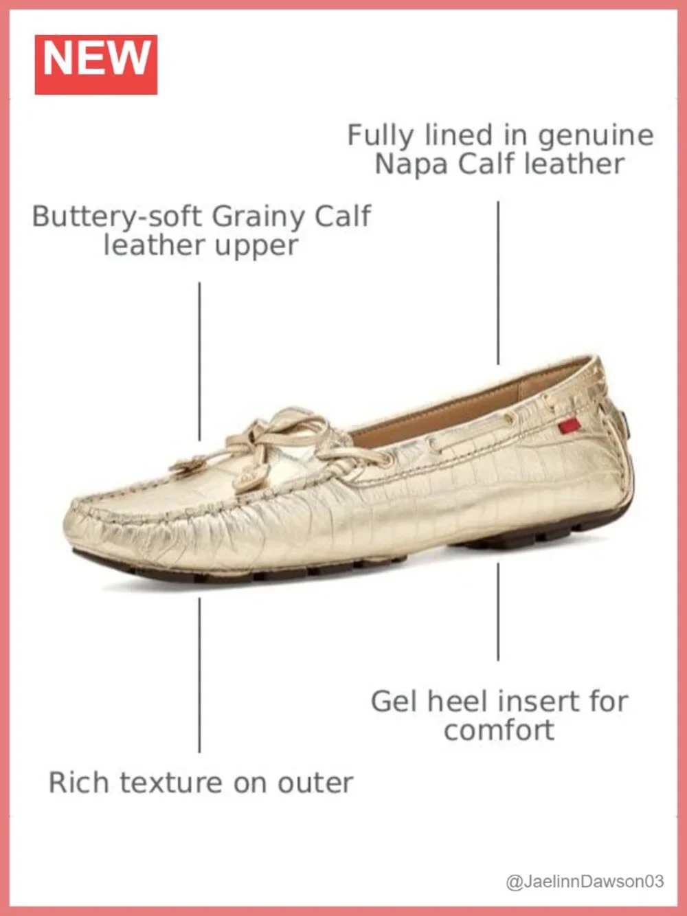 Genuine Napa Calf Leather Loafers with Gel Heel Insert - Comfortable Pull-On